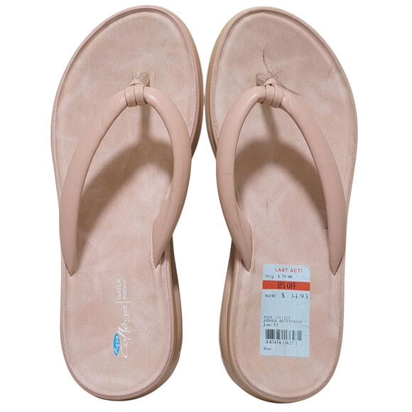 Aqua College Women Amanda Wedge Flip Flop Thong Sandals Size US 9M Blush Pink - Picture 2 of 5